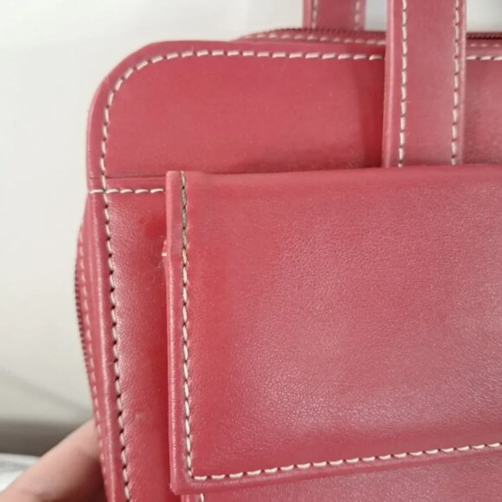 Franklin Covey Red Zip Planner Binder Briefcase Handles 7 ring organizer inserts